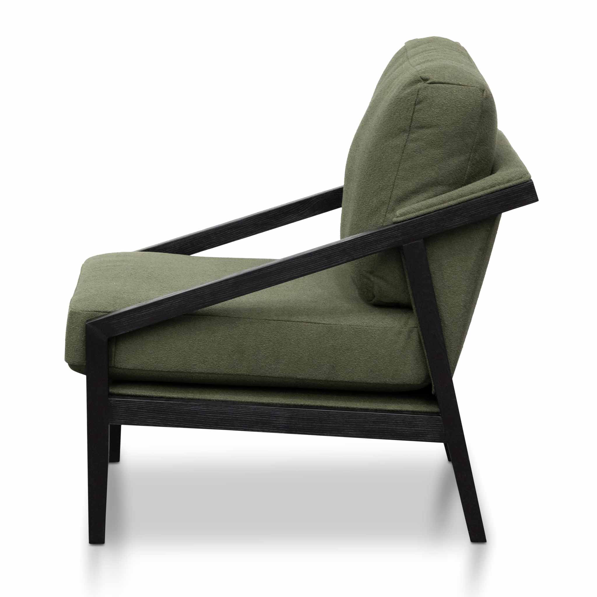 Green Fabric Ravello Lounge Chair - Black Frame
