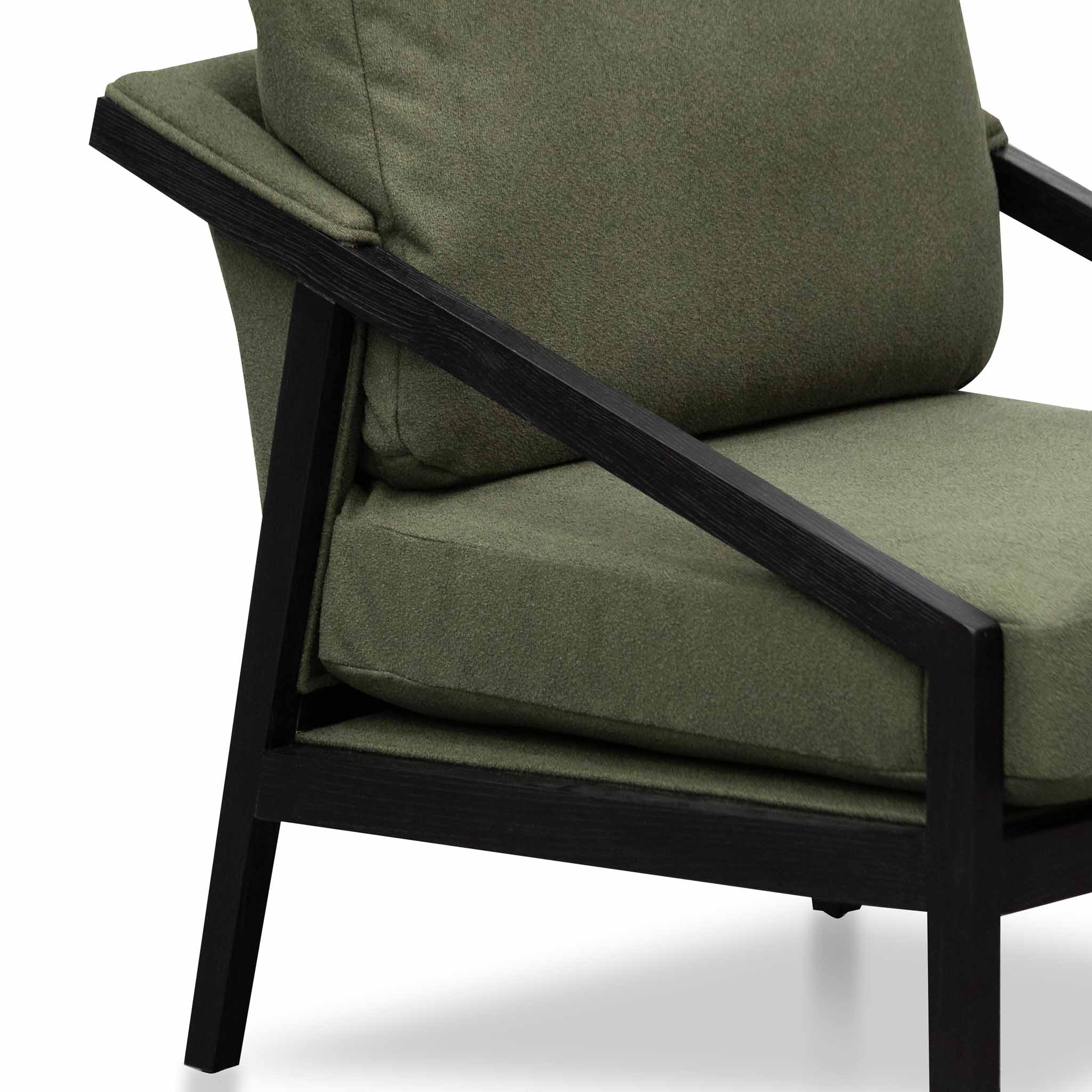 Green Fabric Ravello Lounge Chair - Black Frame
