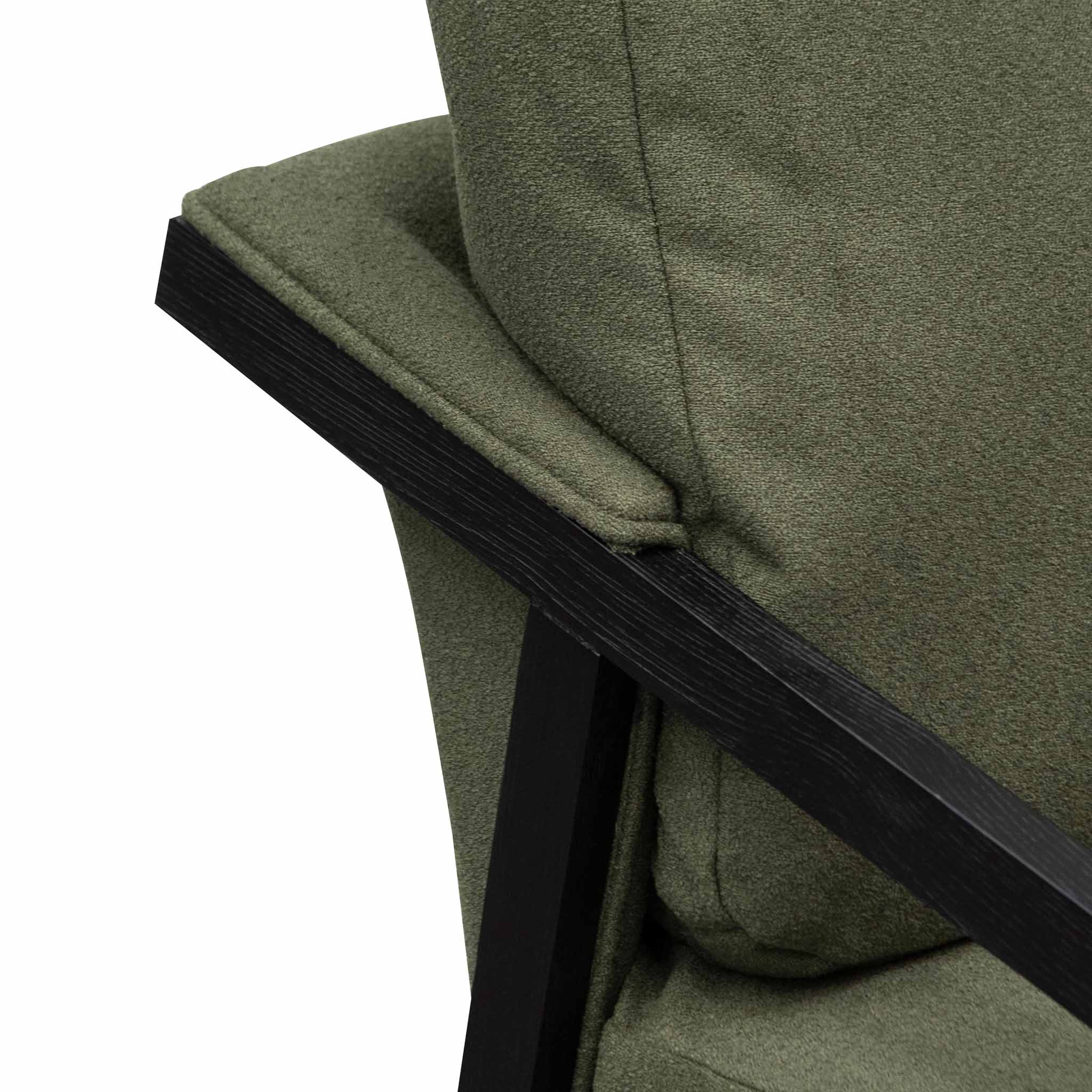 Green Fabric Ravello Lounge Chair - Black Frame