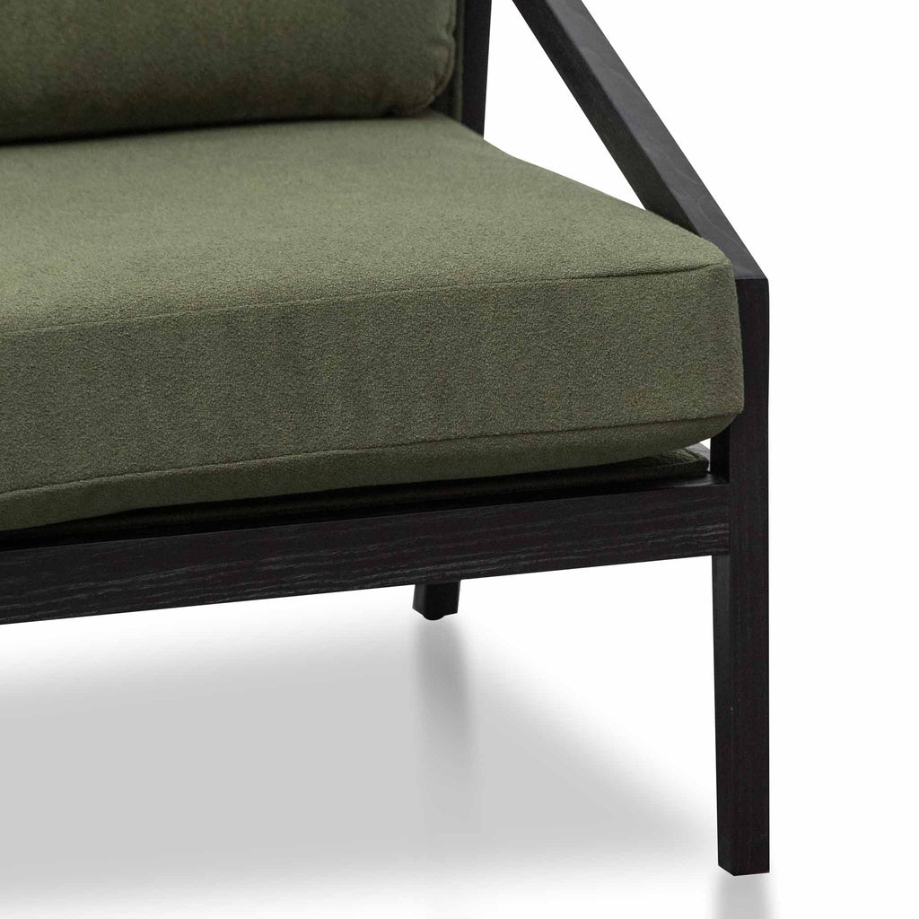 Green Fabric Ravello Lounge Chair - Black Frame