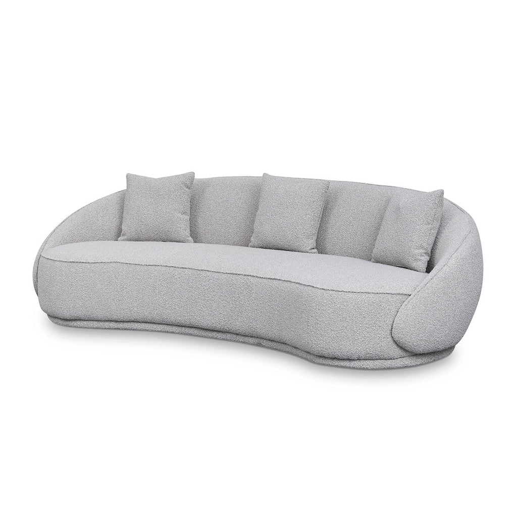 4 Seater Sofa - Ash Grey Boucle