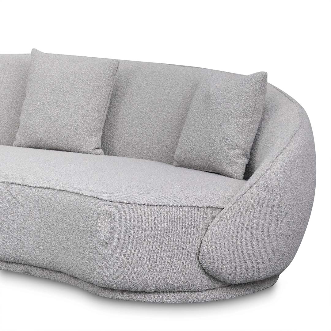 4 Seater Sofa - Ash Grey Boucle