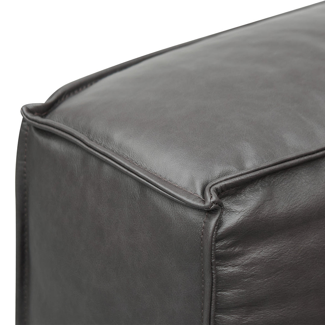 4 Seater Sofa with Cushion and Pillow - Shadow Grey Leather