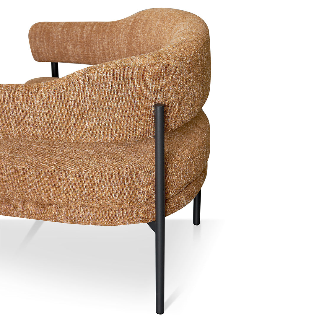 Ginger Brown Fabric Armchair - Black Legs