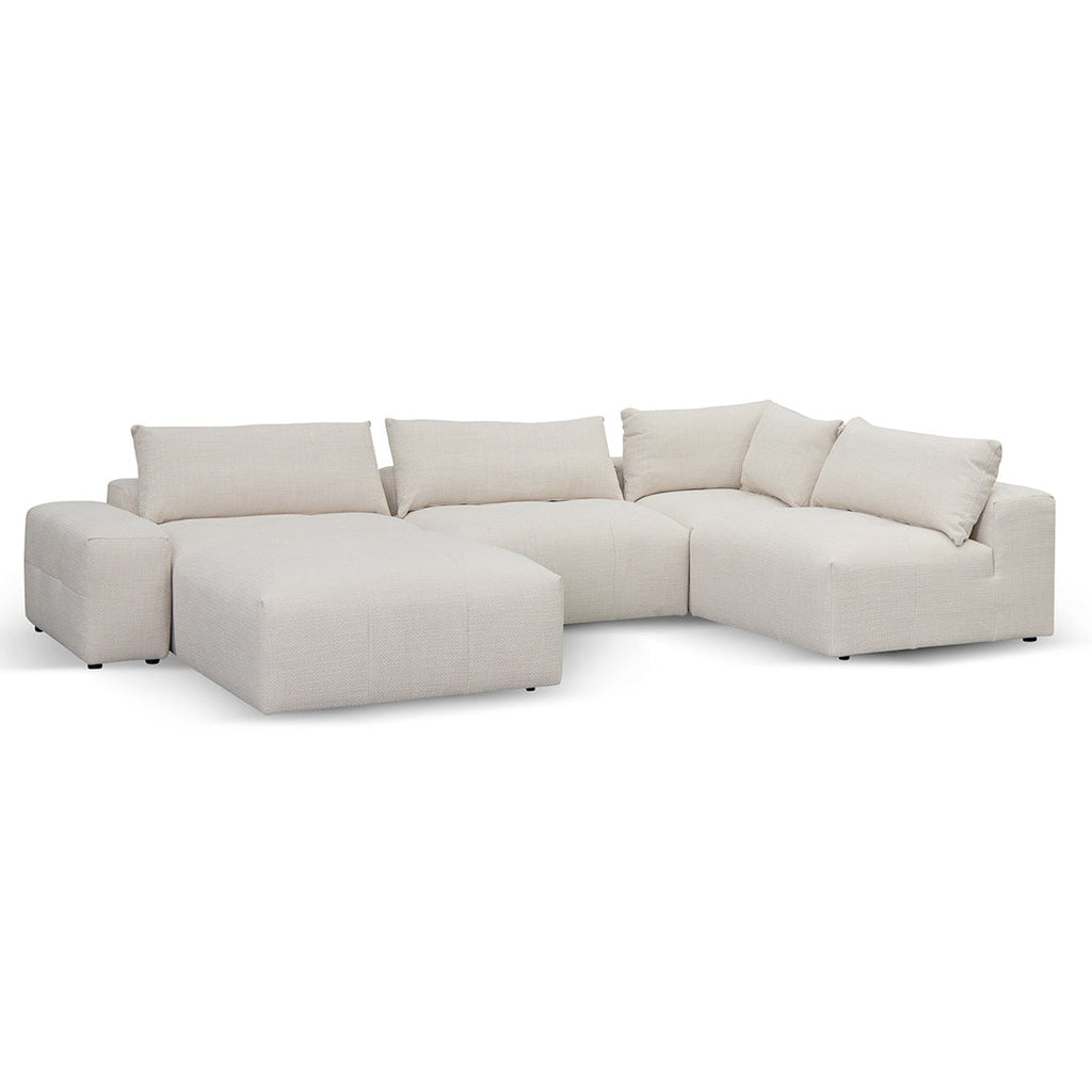 Right Chaise Fabric Sofa - Taupe Beige