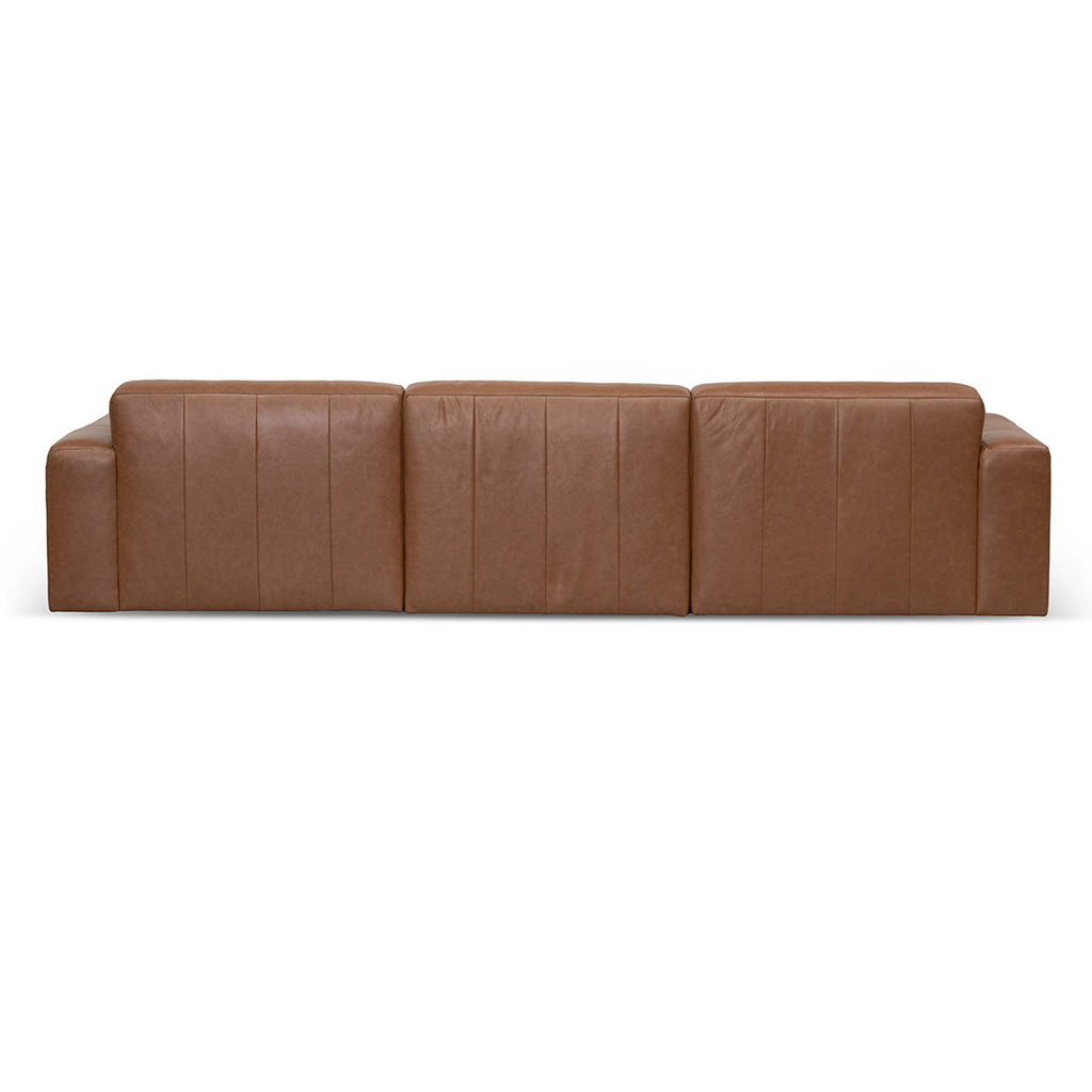 4 Seater Sofa - Caramel Brown Leather