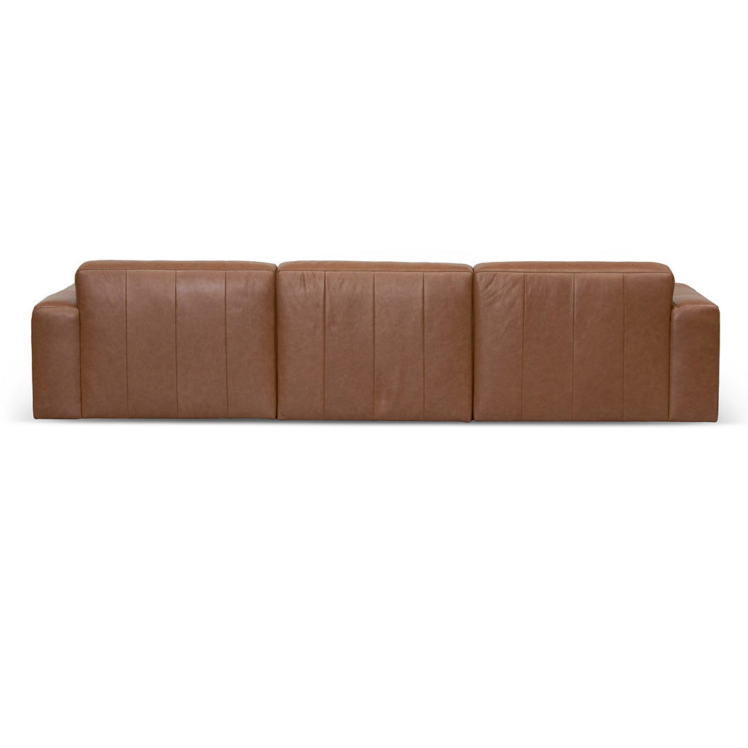 4 Seater Sofa - Caramel Brown Leather