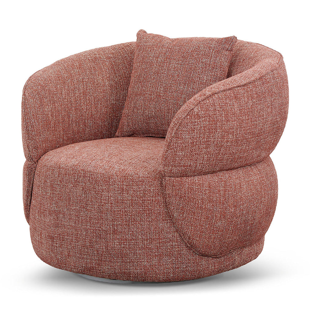Swivel Armchair - Moss Rust Orange