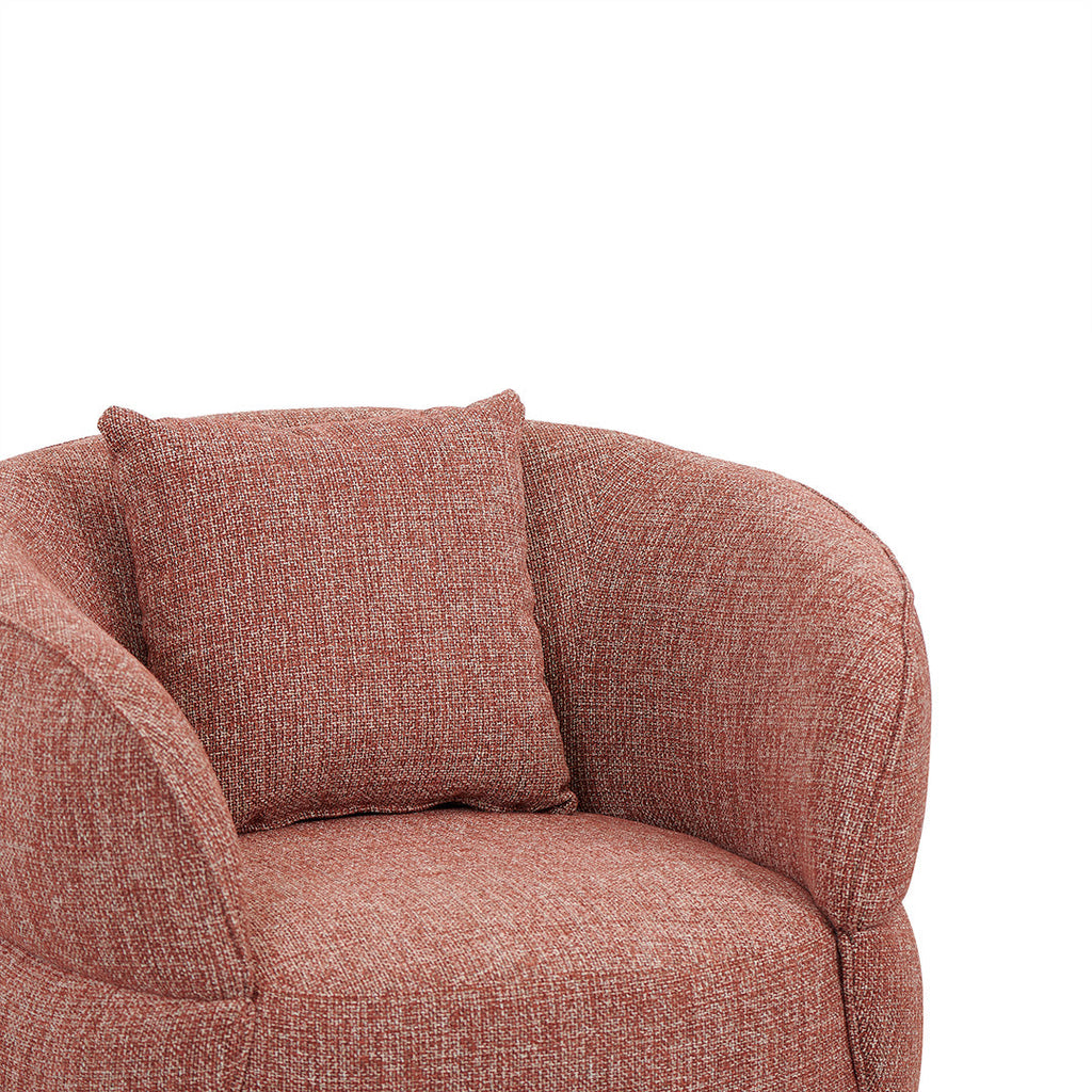 Swivel Armchair - Moss Rust Orange