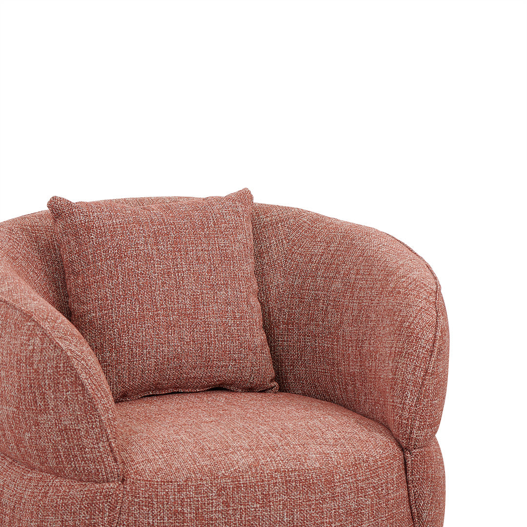 Swivel Armchair - Moss Rust Orange