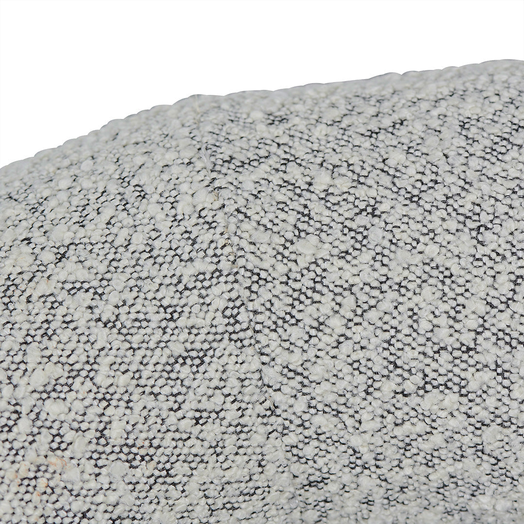 Charcoal White Boucle Armchair - Black Legs