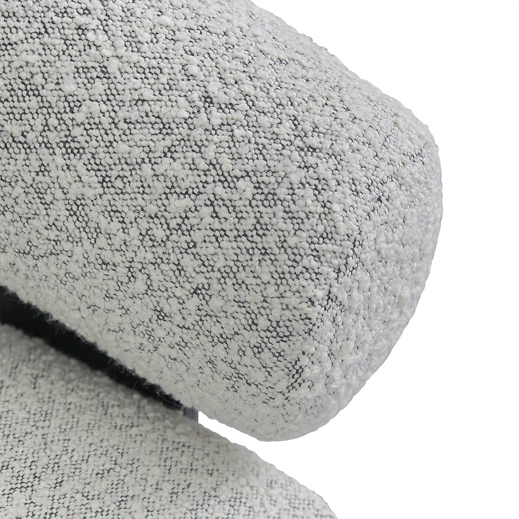 Charcoal White Boucle Armchair - Black Legs