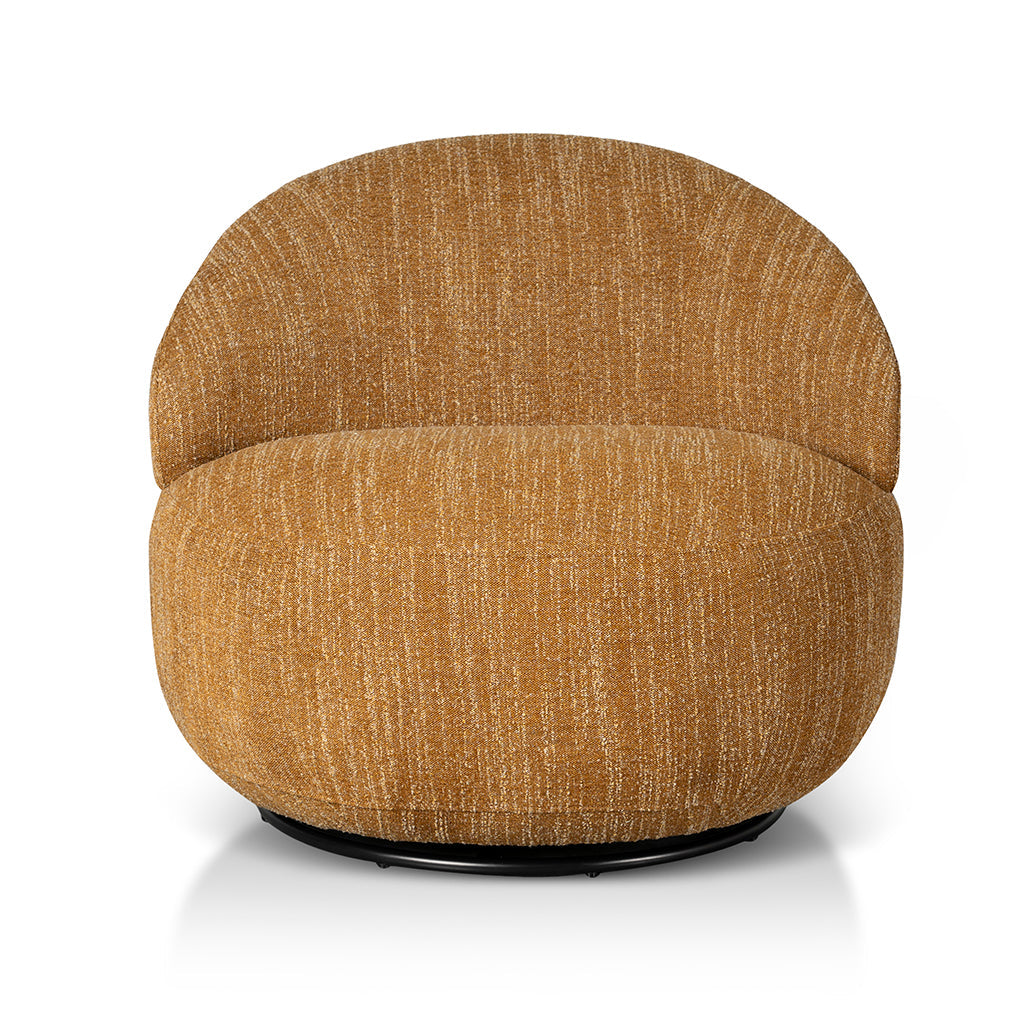 Swivel Fabric Ravello Lounge Chair - Ginger Brown