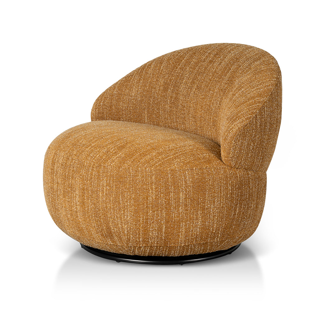 Swivel Fabric Ravello Lounge Chair - Ginger Brown