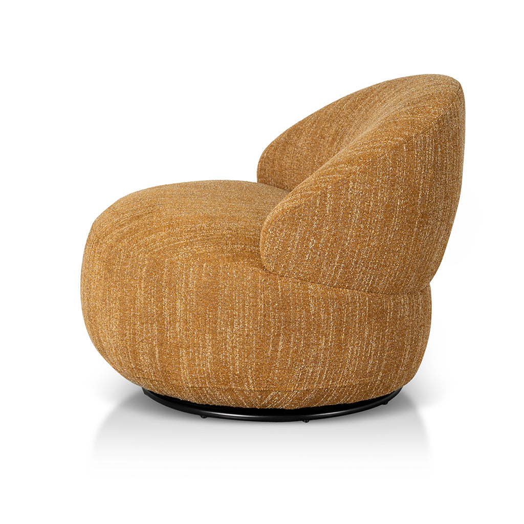 Swivel Fabric Ravello Lounge Chair - Ginger Brown