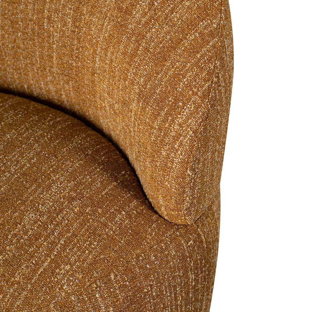 Swivel Fabric Ravello Lounge Chair - Ginger Brown