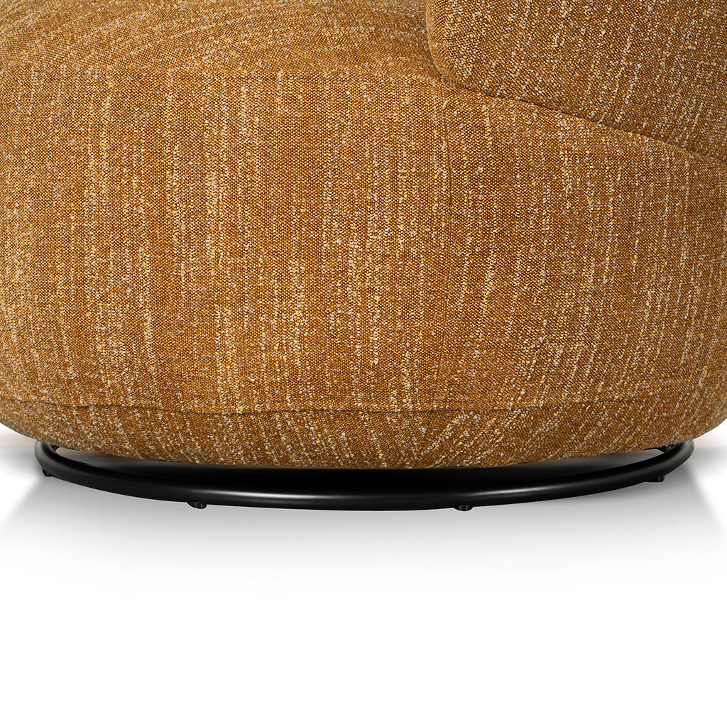 Swivel Fabric Ravello Lounge Chair - Ginger Brown