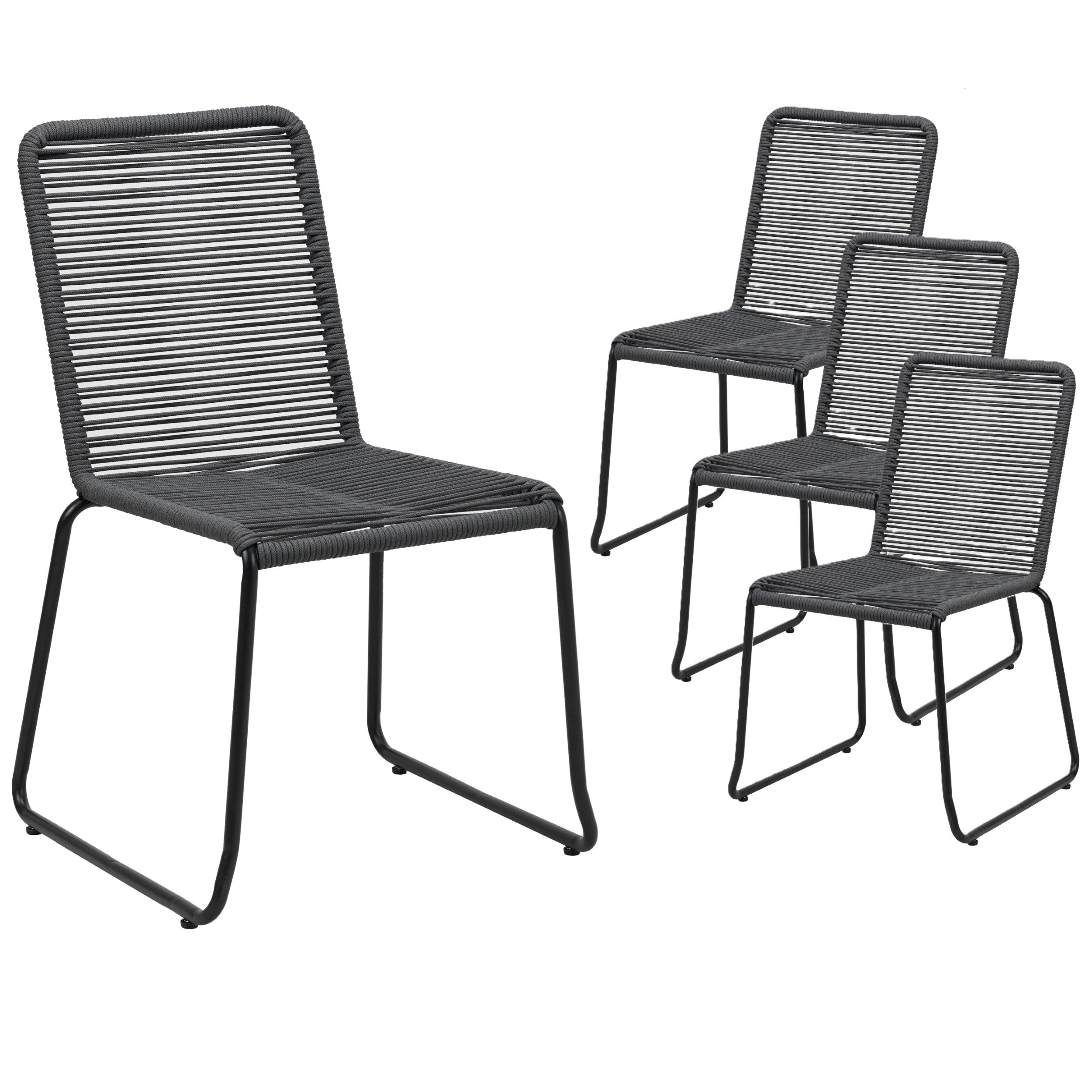 Shado Outdoor Chair Charcoal (Set of 4)