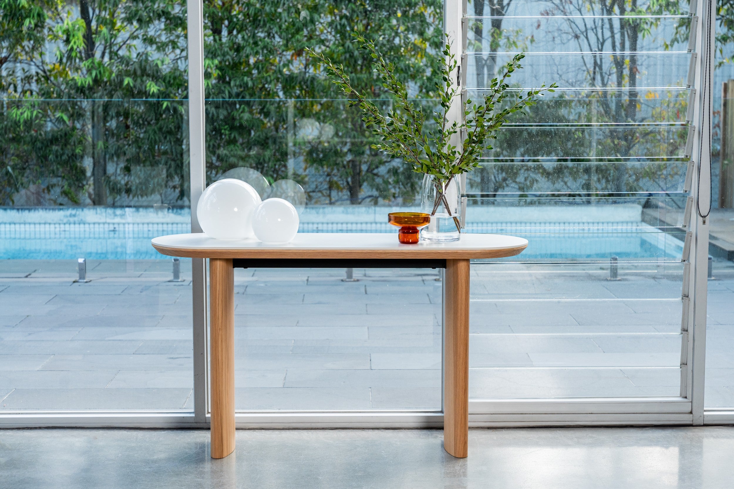 Natura Console Table Natural With Ceramic