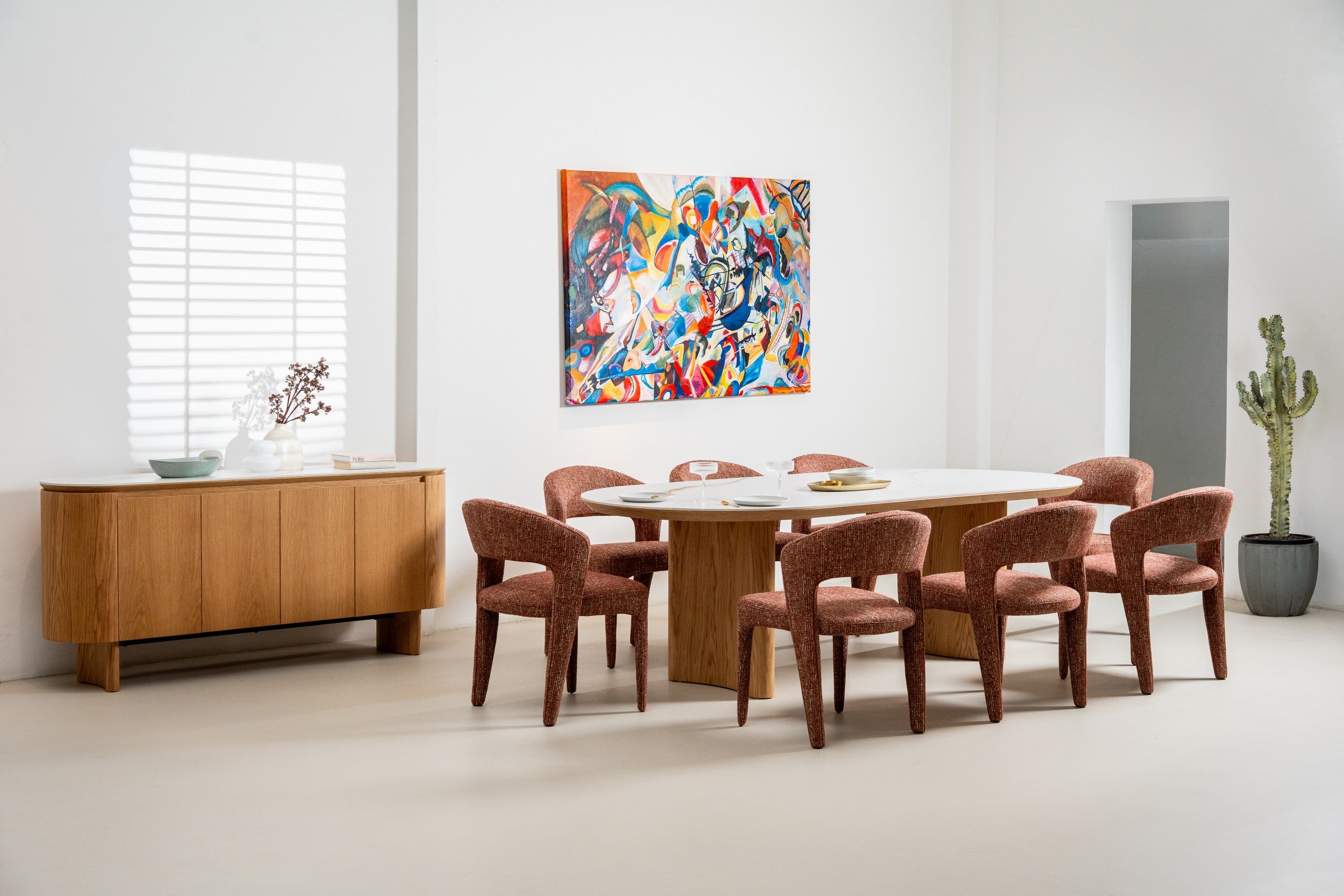 Natura Large Dining Table Natural With Ceramic