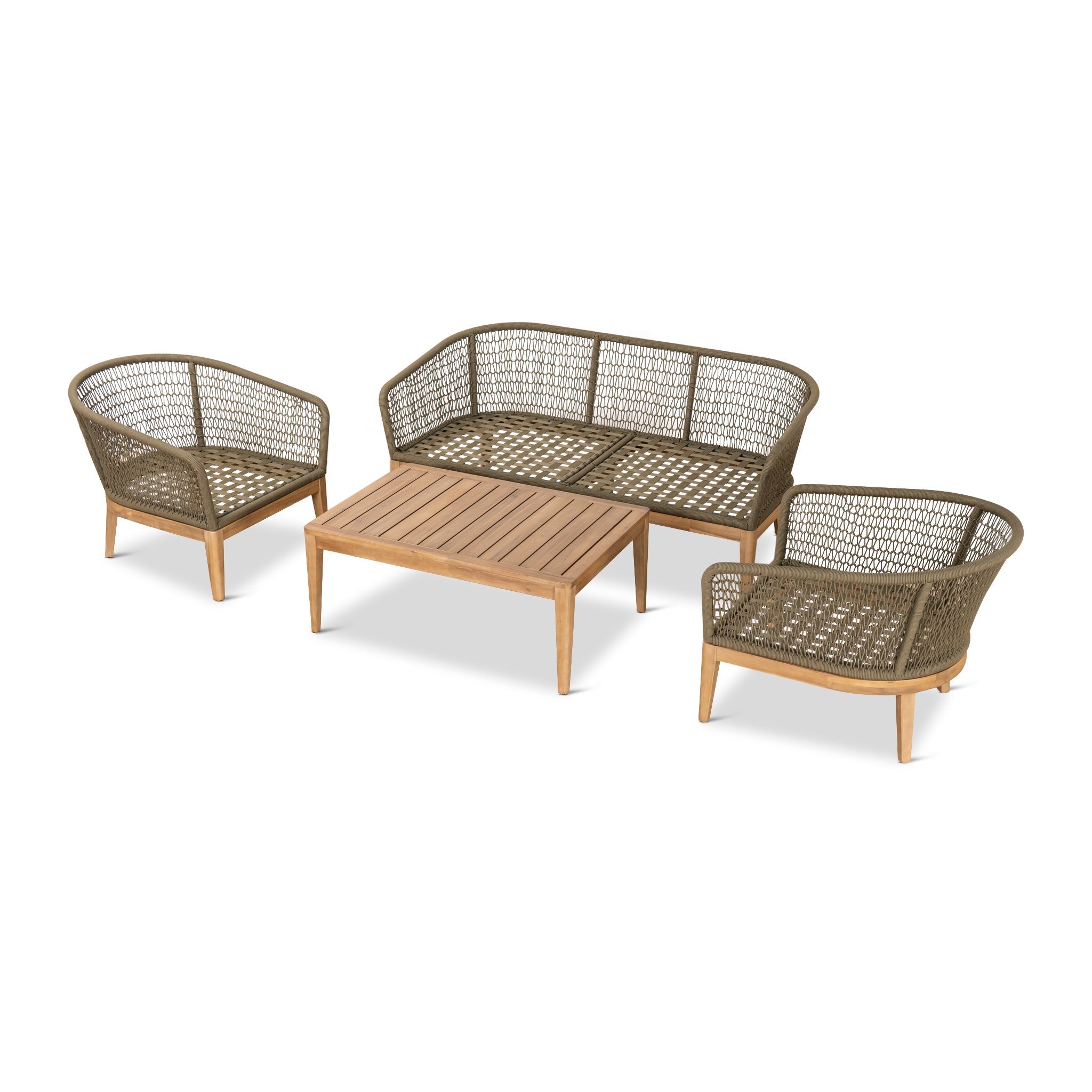 4pcs Outdoor Lounge Set - Royal Stone Green
