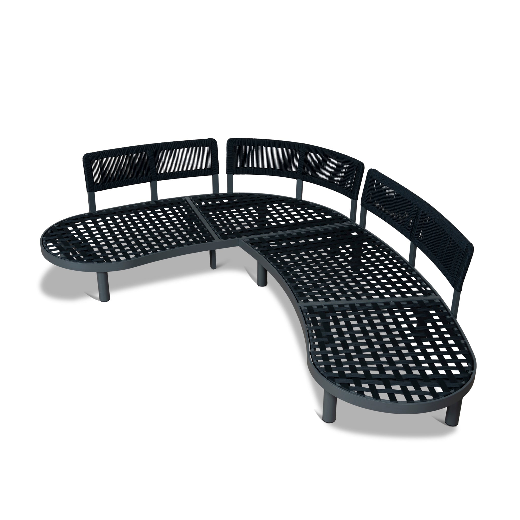 2pcs Outdoor Corner Lounge Set - Royal Dark Grey