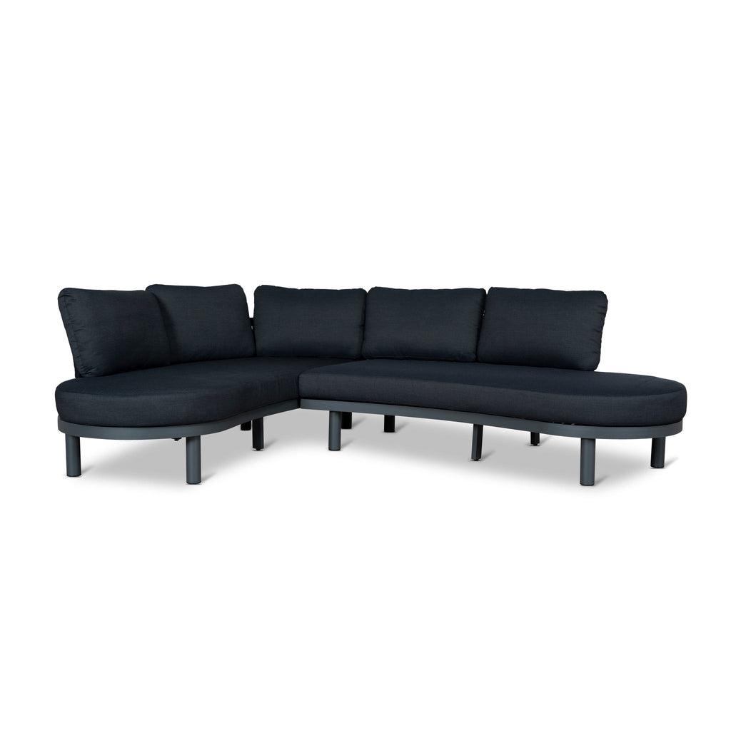 2pcs Outdoor Corner Lounge Set - Royal Dark Grey