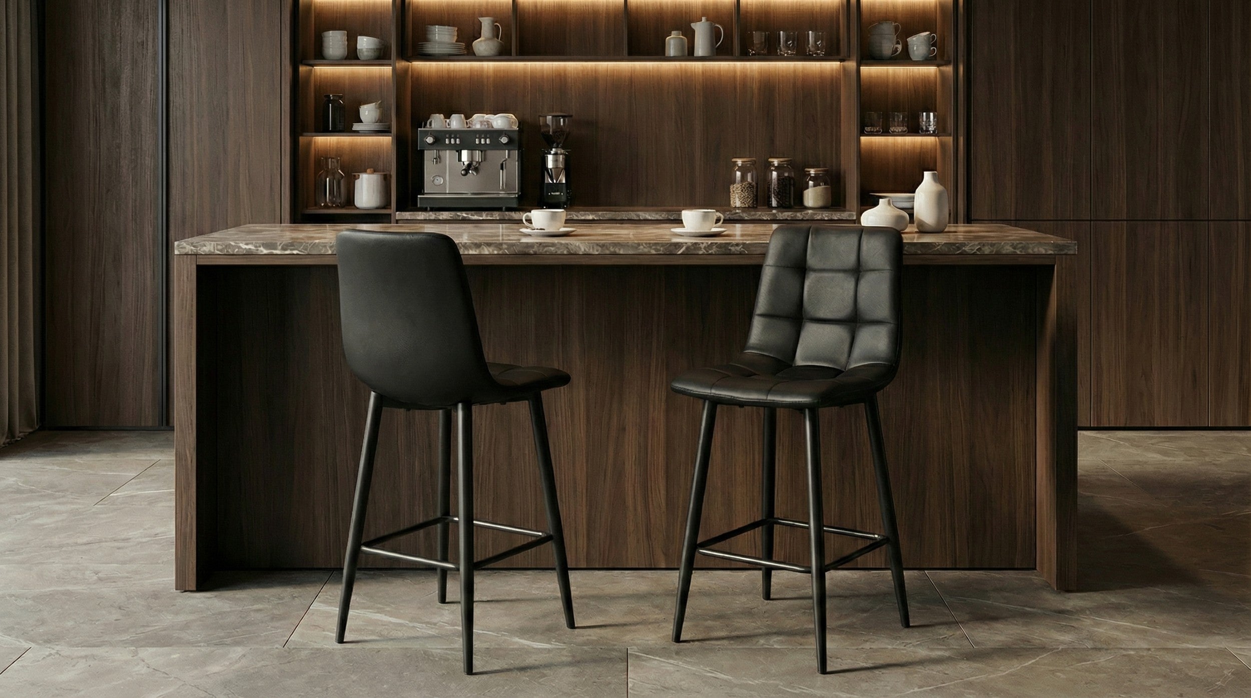 Graphite Bar Stool Black (Set of 2)