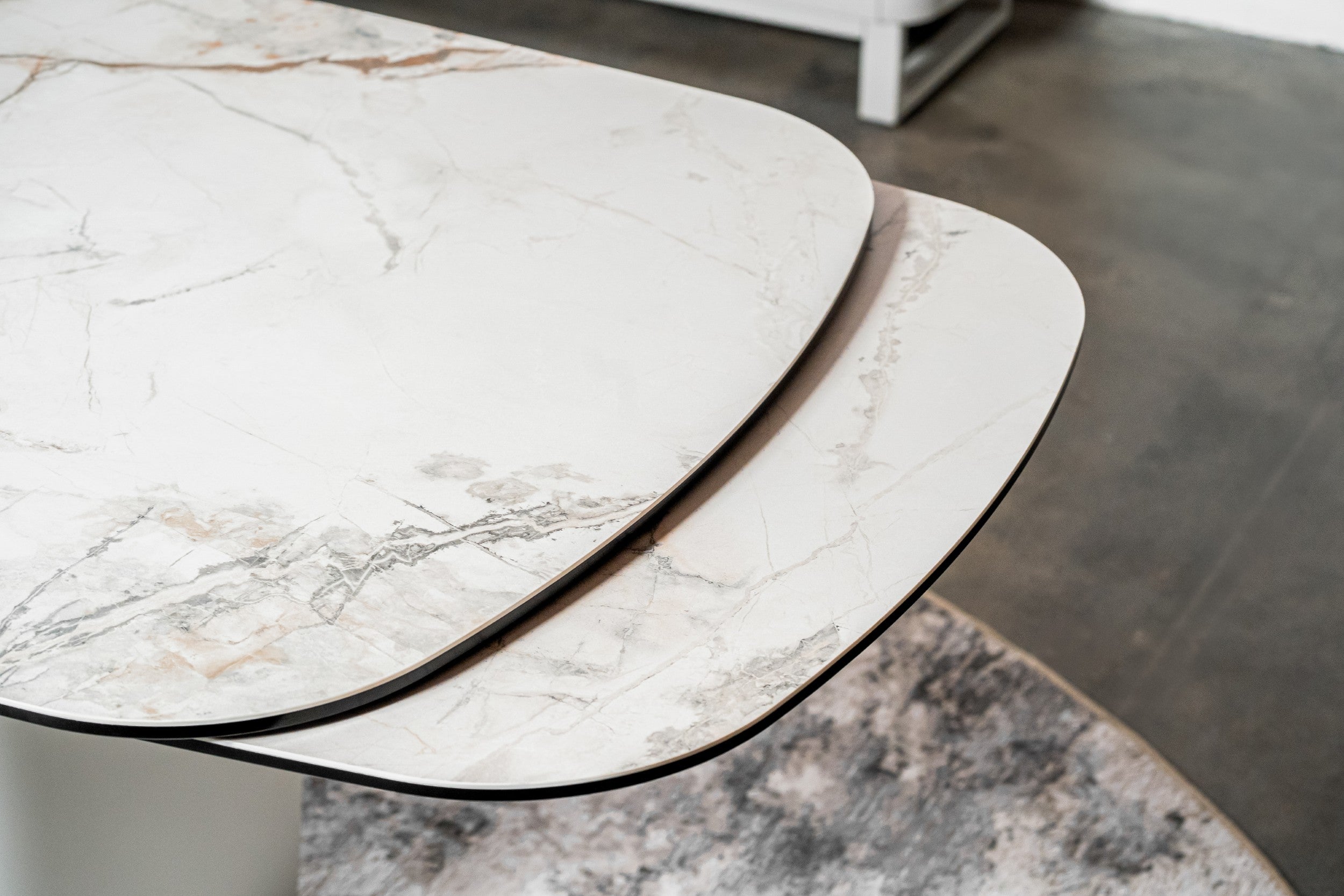 Carrara Extension Dining Table Milan White Marble
