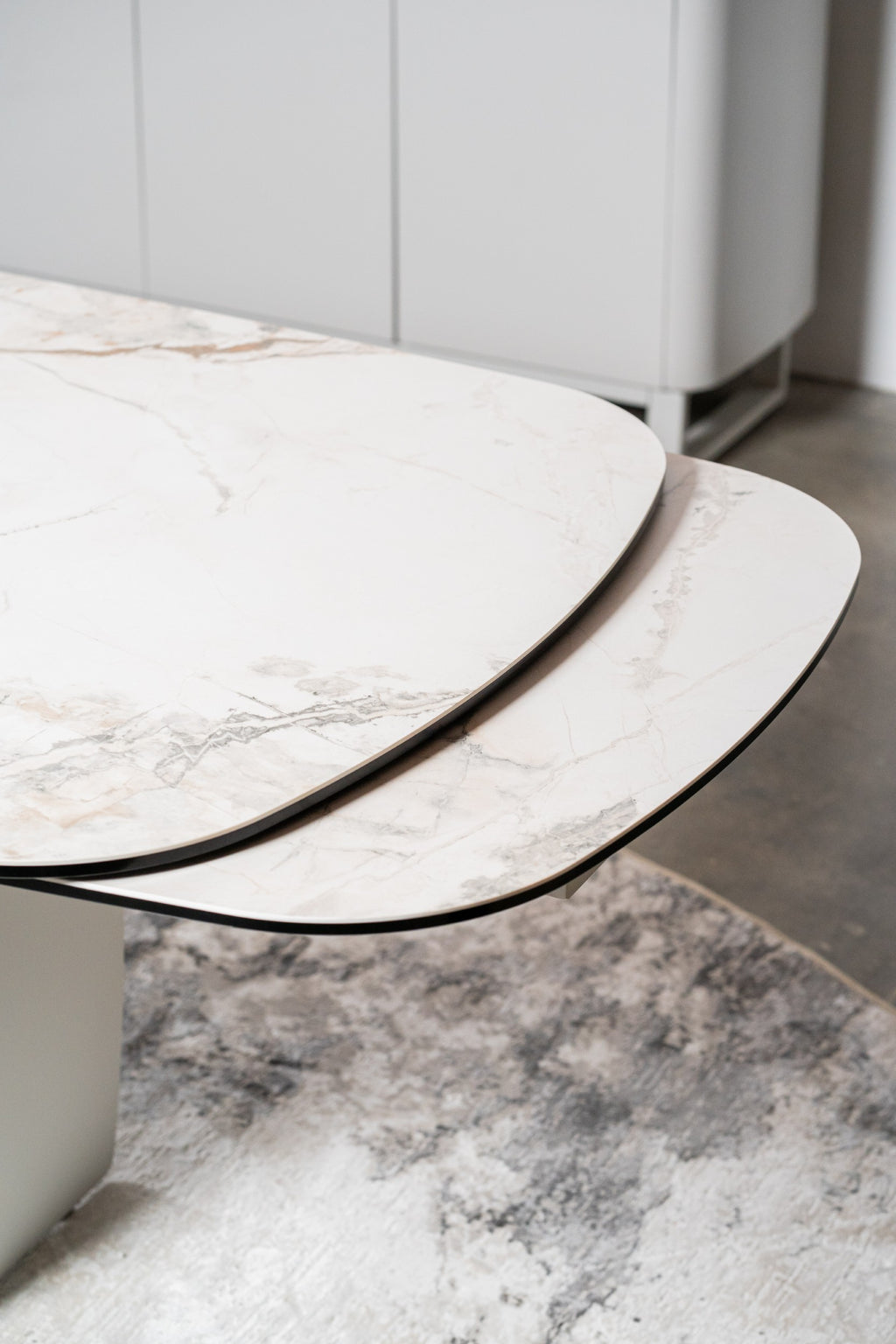 Carrara Extension Dining Table Milan White Marble