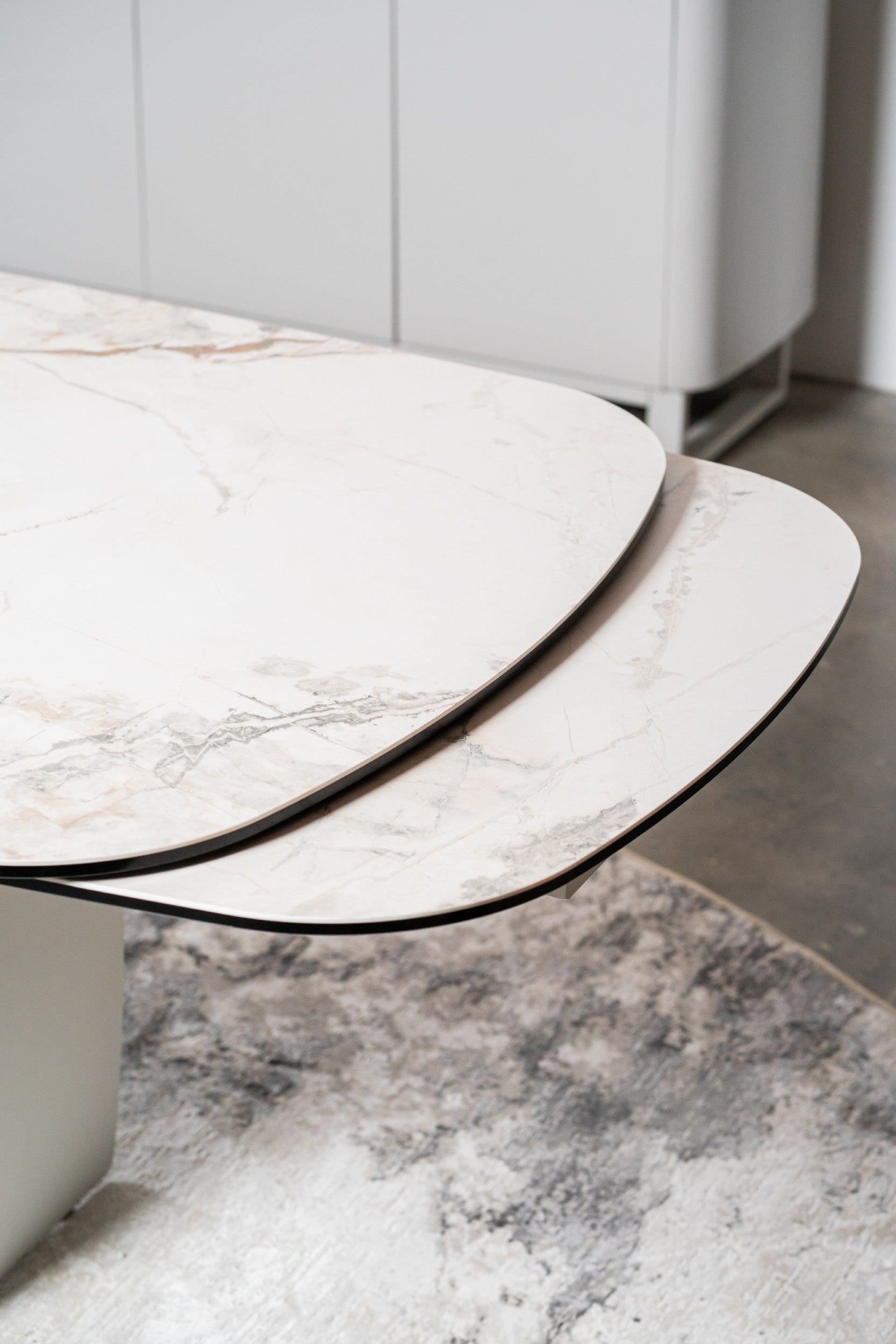 Carrara Extension Dining Table Milan White Marble