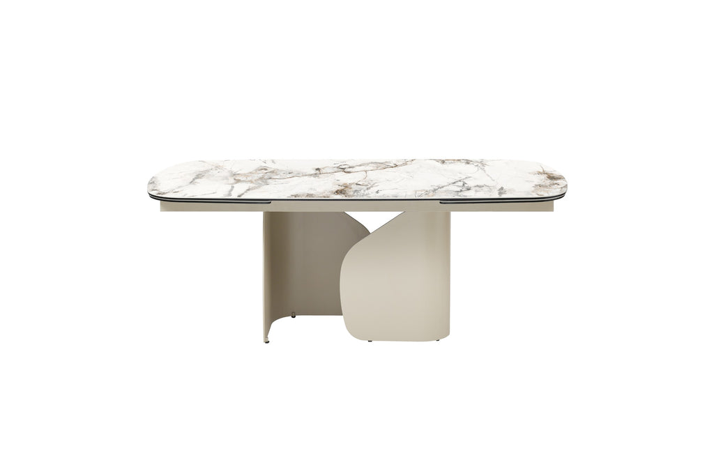 Carrara Extension Dining Table Milan White Marble