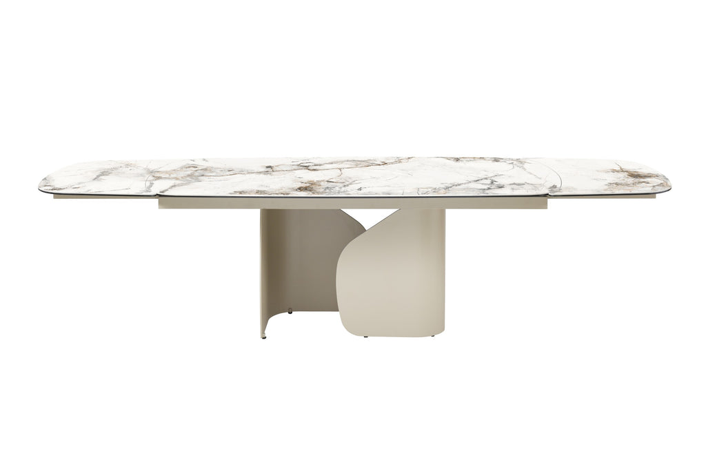 Carrara Extension Dining Table Milan White Marble