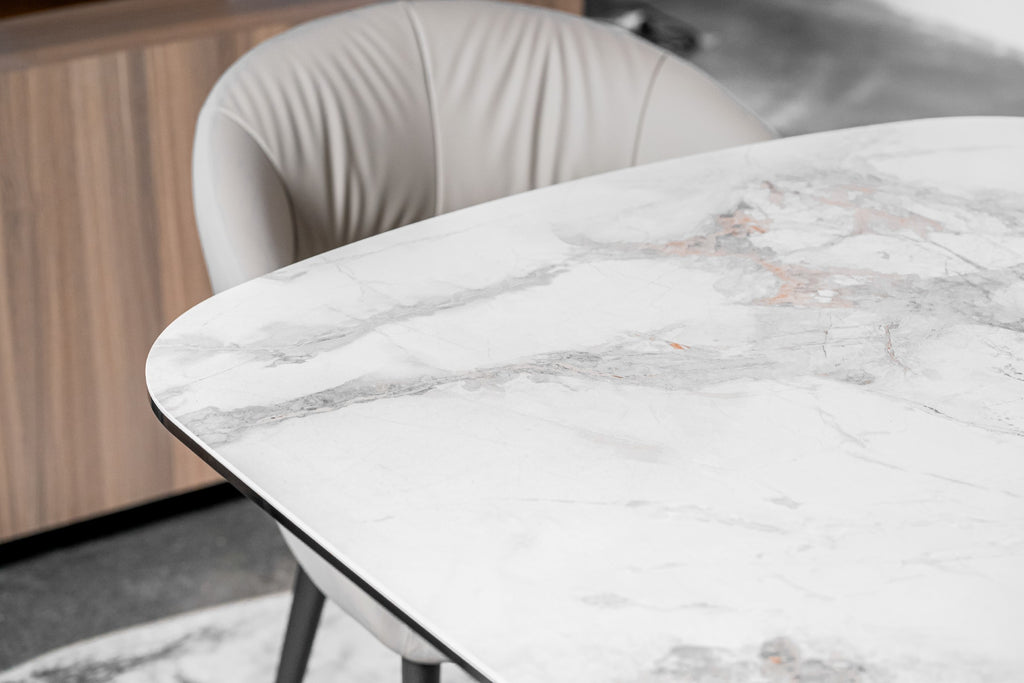 Carrara Extension Dining Table Milan White Marble