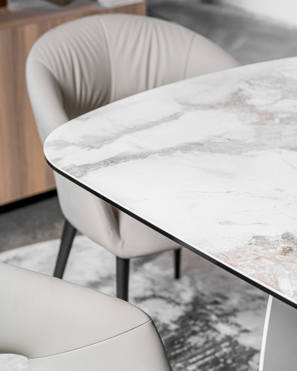 Carrara Extension Dining Table Milan White Marble