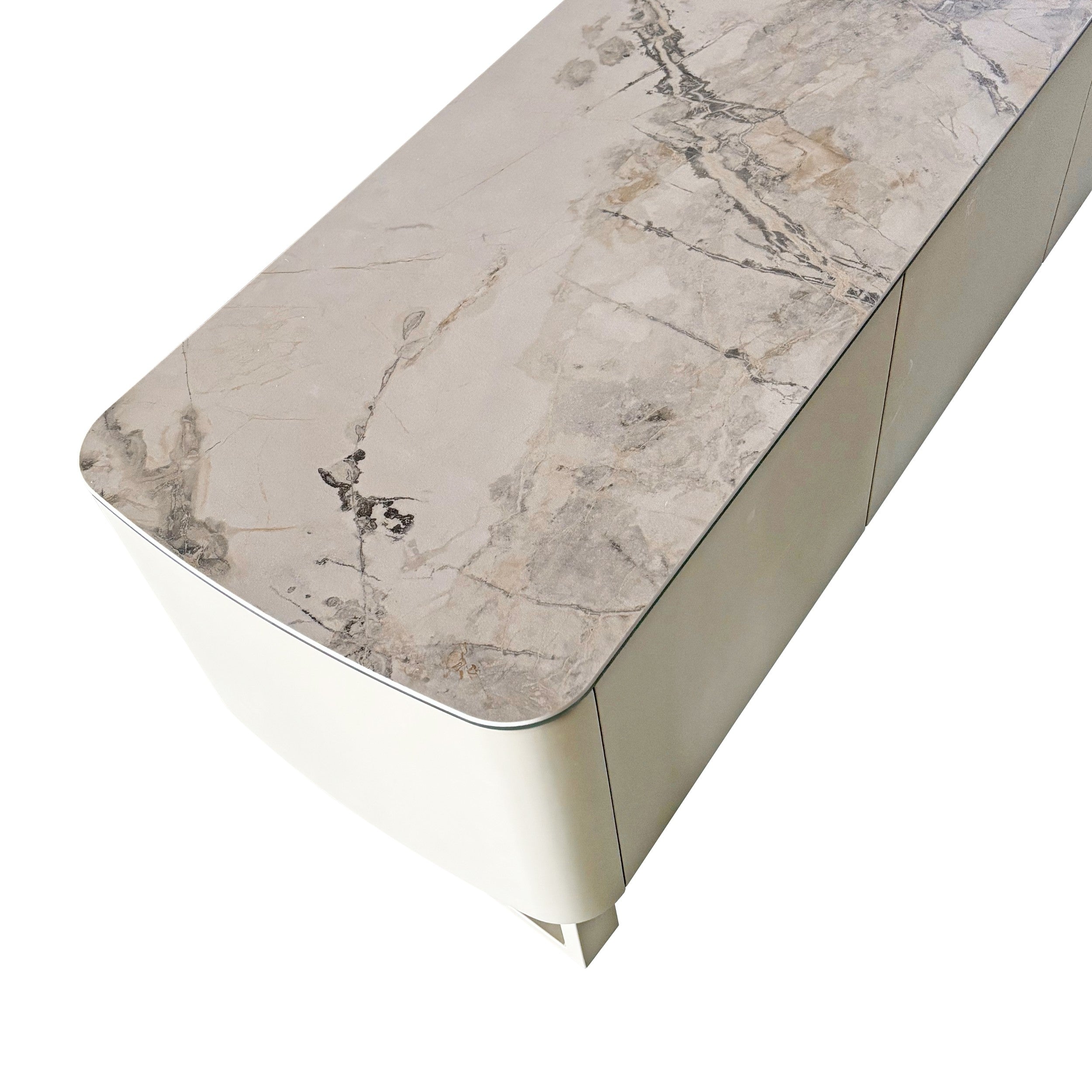 Carrara TV Unit Milan White Marble
