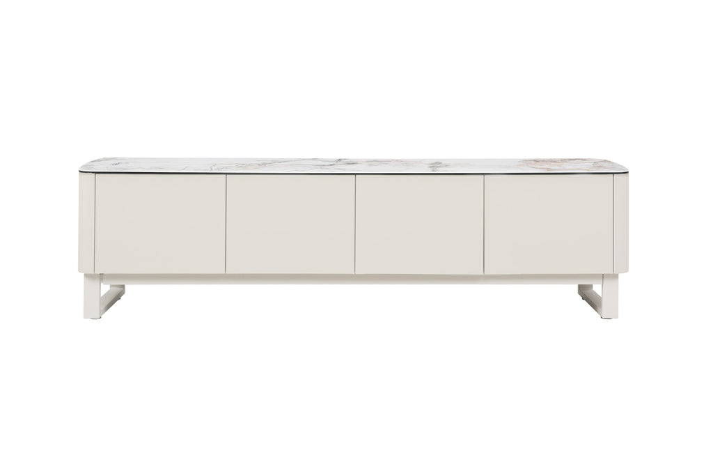 Carrara TV Unit Milan White Marble