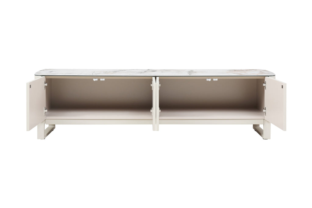 Carrara TV Unit Milan White Marble