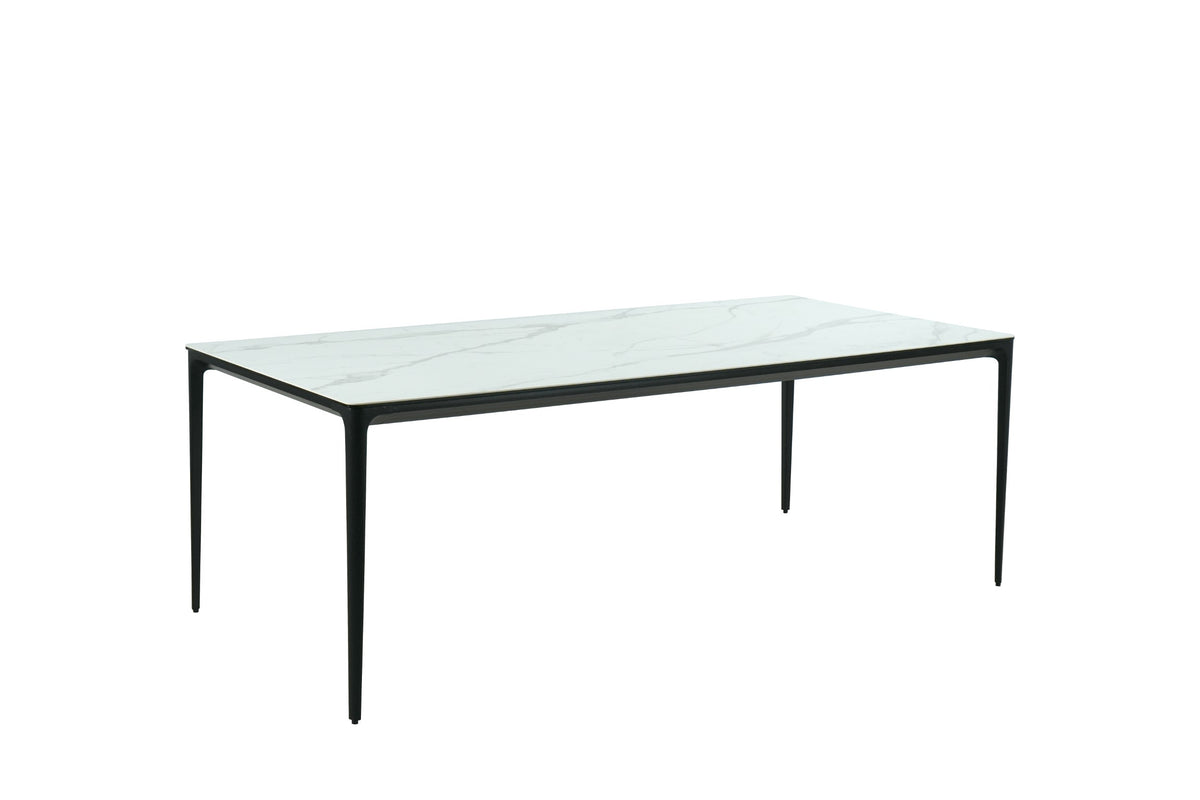 Magnora Large Outdoor Dining Table White Marble