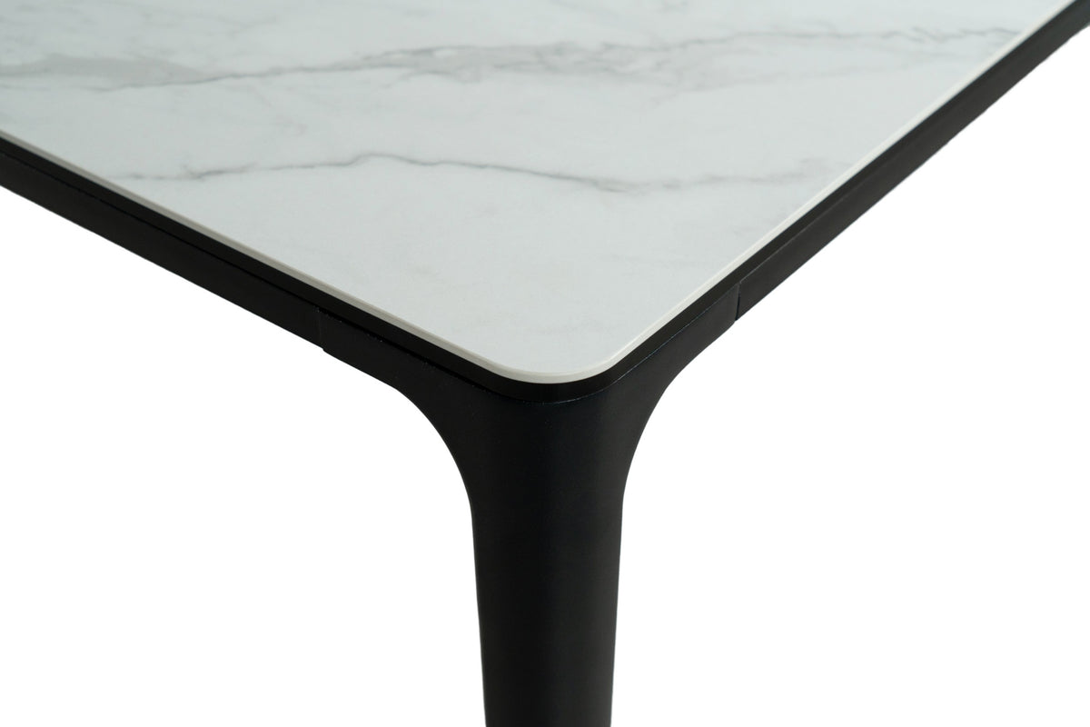Magnora Large Outdoor Dining Table White Marble