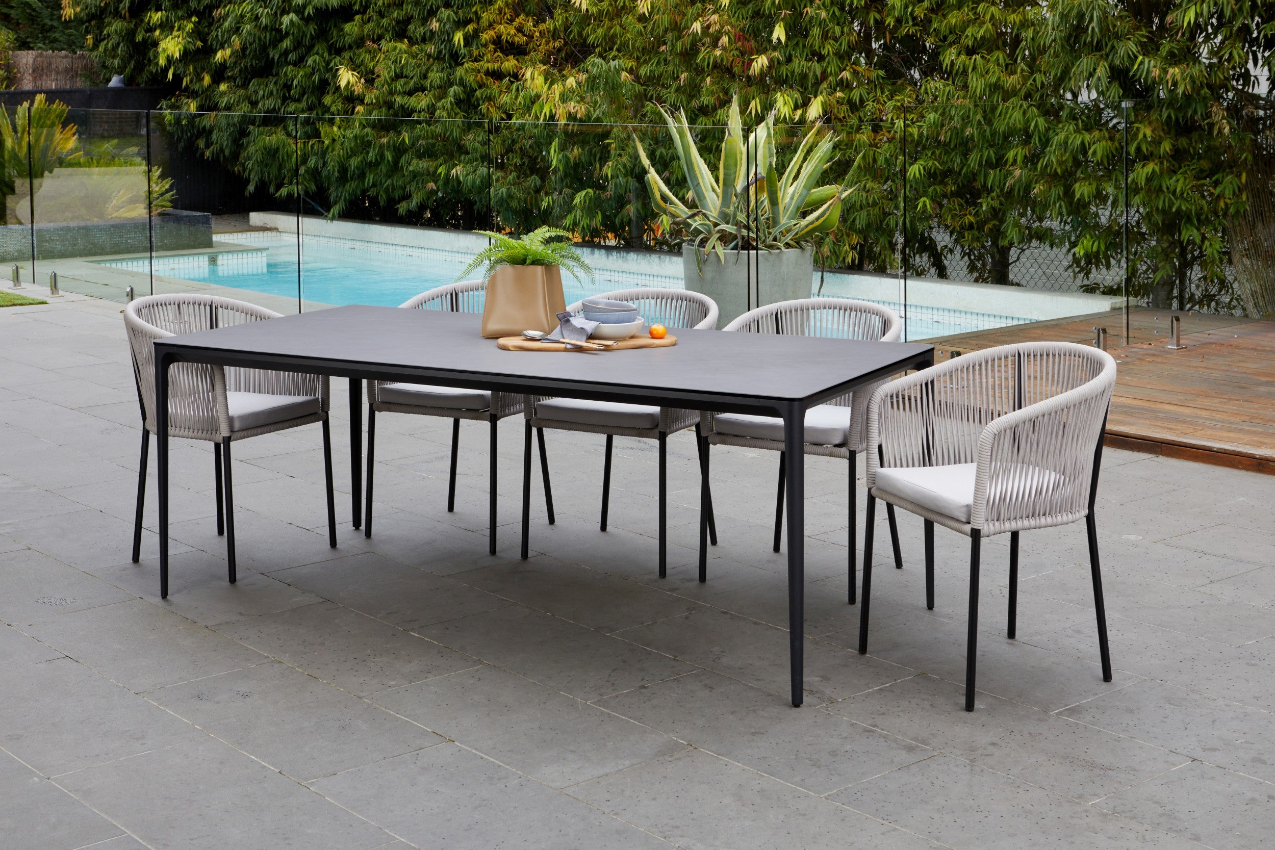 Grandeur Large Dining Table Cement Ceramic