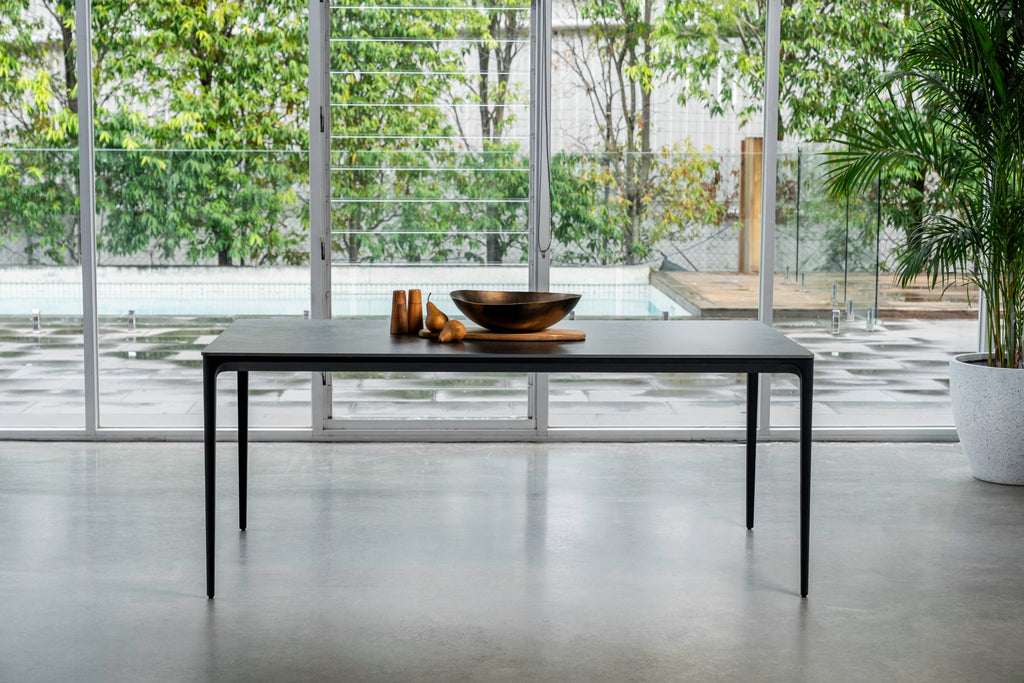 Grandeur Dining Table Grey Stone Ceramic
