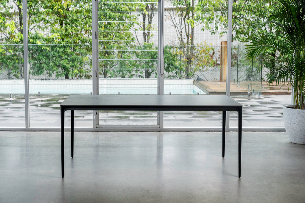 Grandeur Dining Table Grey Stone Ceramic