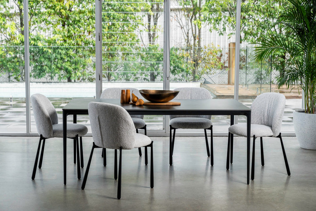 Grandeur Dining Table Grey Stone Ceramic