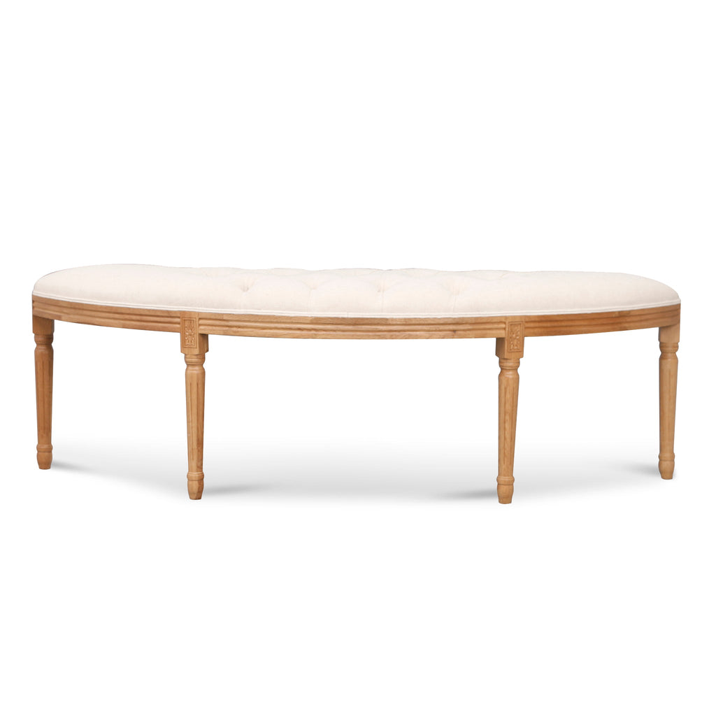1.48m Oak Bergamo Bench-Light Beige