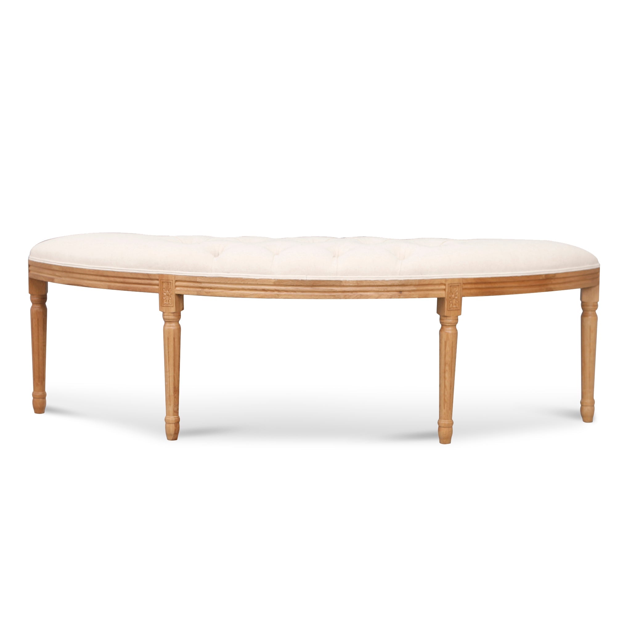 1.48m Oak Bergamo Bench-Light Beige