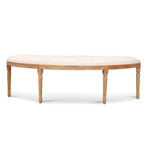 1.48m Oak Bergamo Bench-Light Beige
