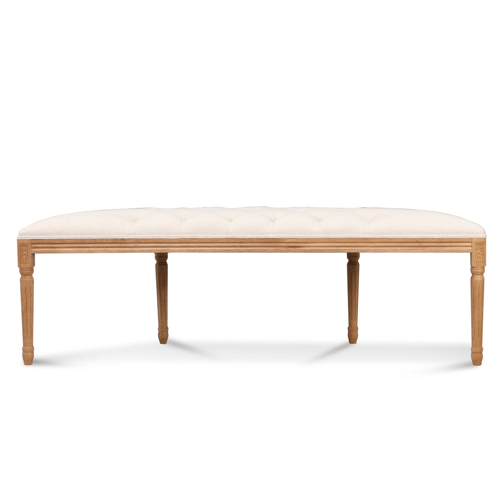 1.48m Oak Bergamo Bench-Light Beige