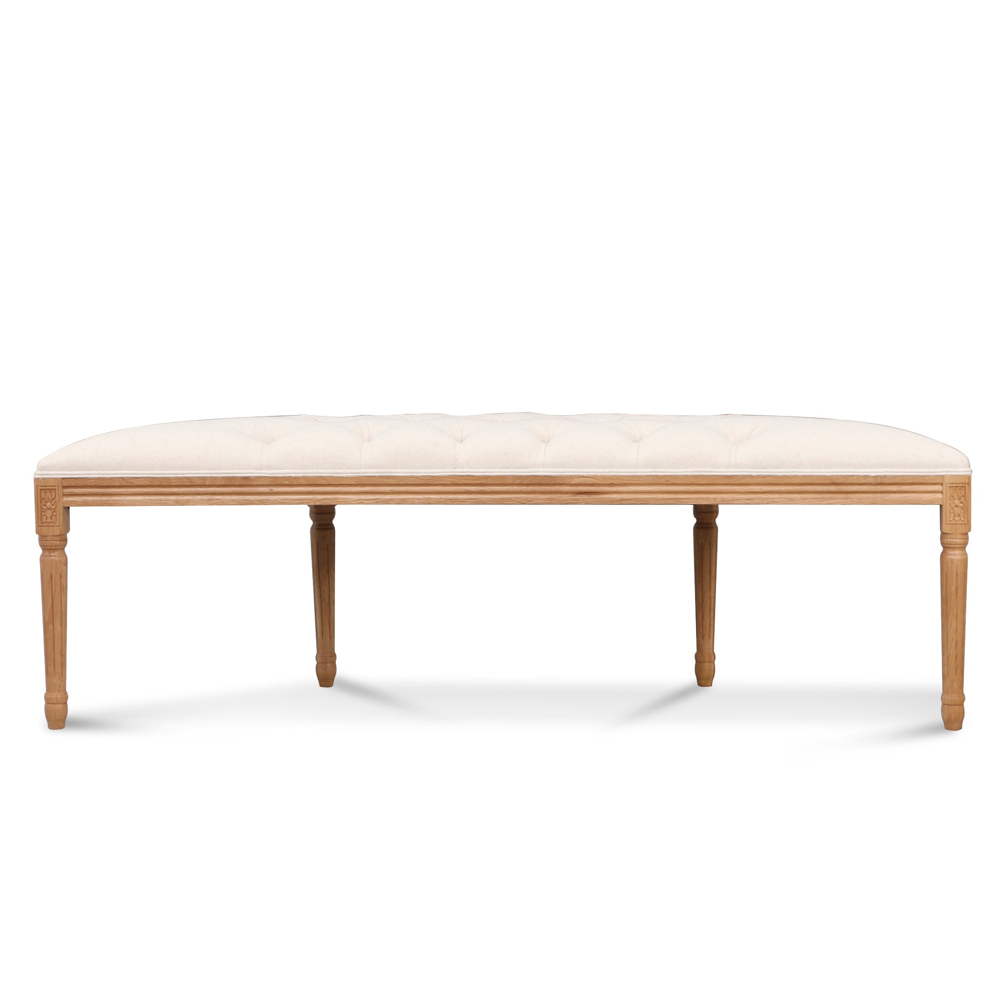 1.48m Oak Bergamo Bench-Light Beige