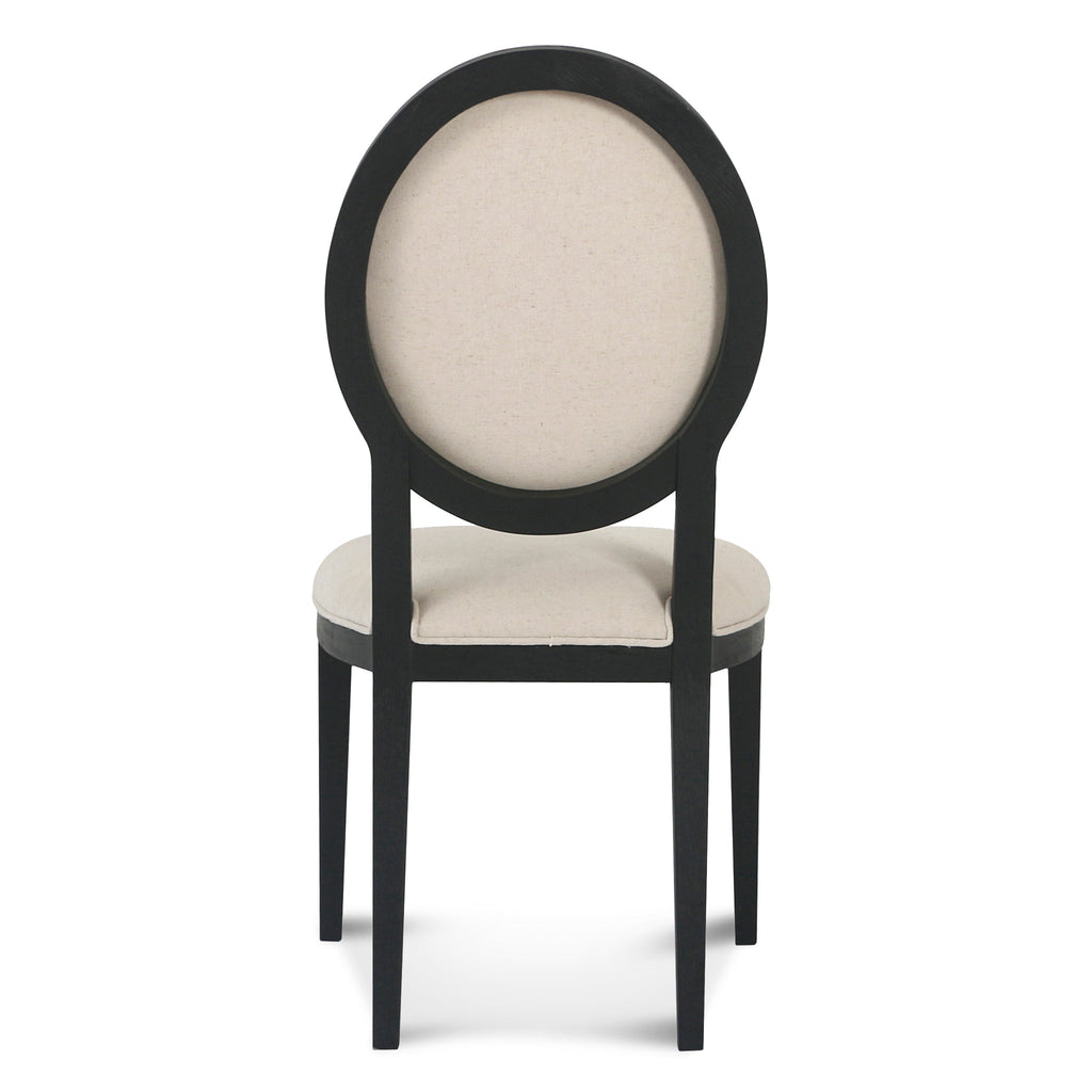 Light Beige Fabric Verona Dining Chair - Black Frame (Set of 2)